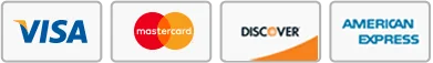 Visa, Mastercard, Discover, Amex
