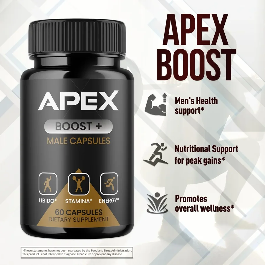 Apex Boost: men's health support, nutritional support for peak gains, promotes overall wellness