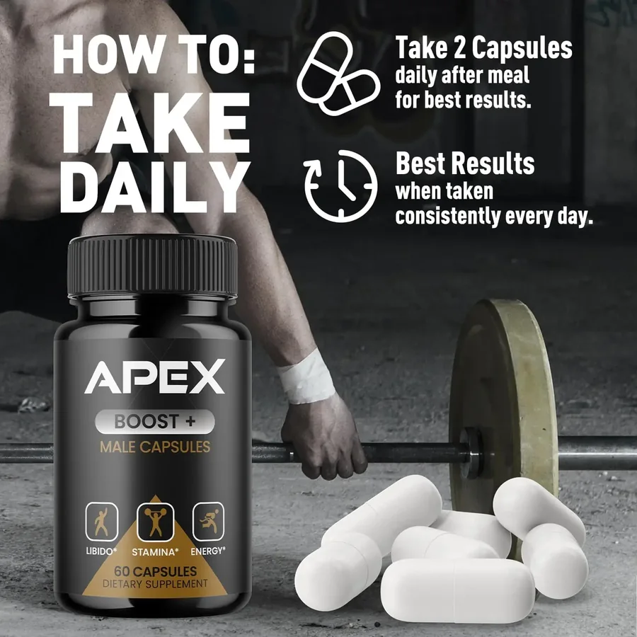 How to take Apex Boost: 2 capsules daily after meal, best results when taken consistently